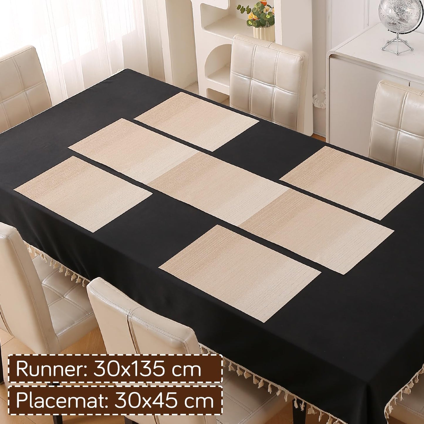 GradientHue PVC Mats for Dining Table - Sand Oasis