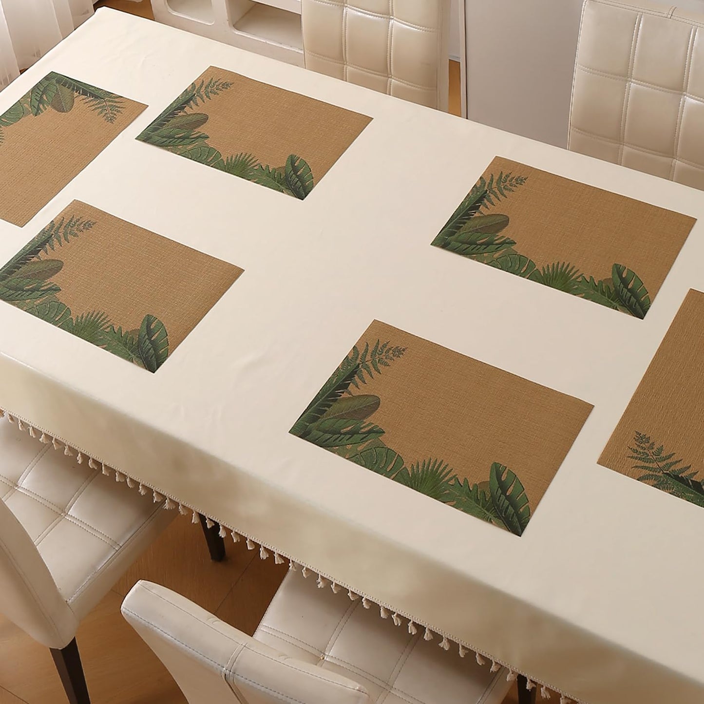 Botanical Tropic PVC Mats for Dining Table - Bird of Paradise Leaves