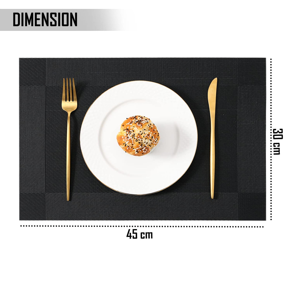 PVC Dining Table Mats, Black
