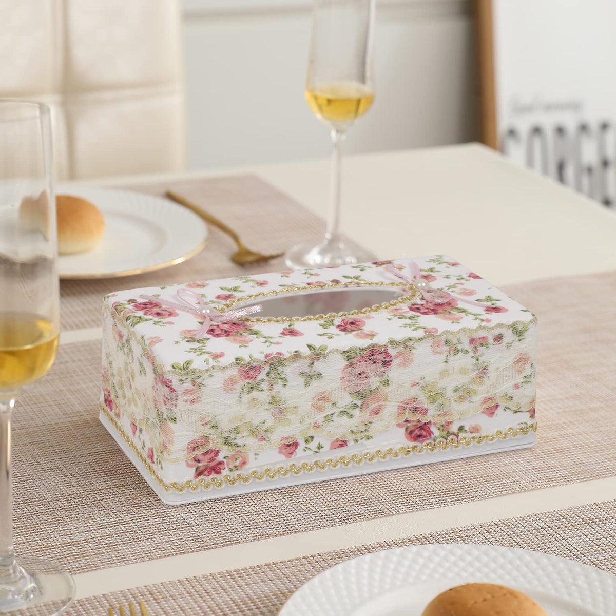 Plastic Tissue Box Holder, Pink
