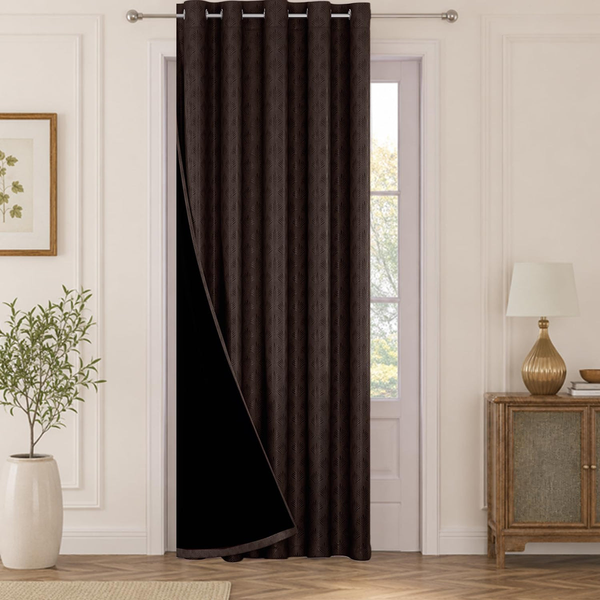 HOKIPO Palmea True Blackout Curtains, 7 Feet Long - Coffee - image 2