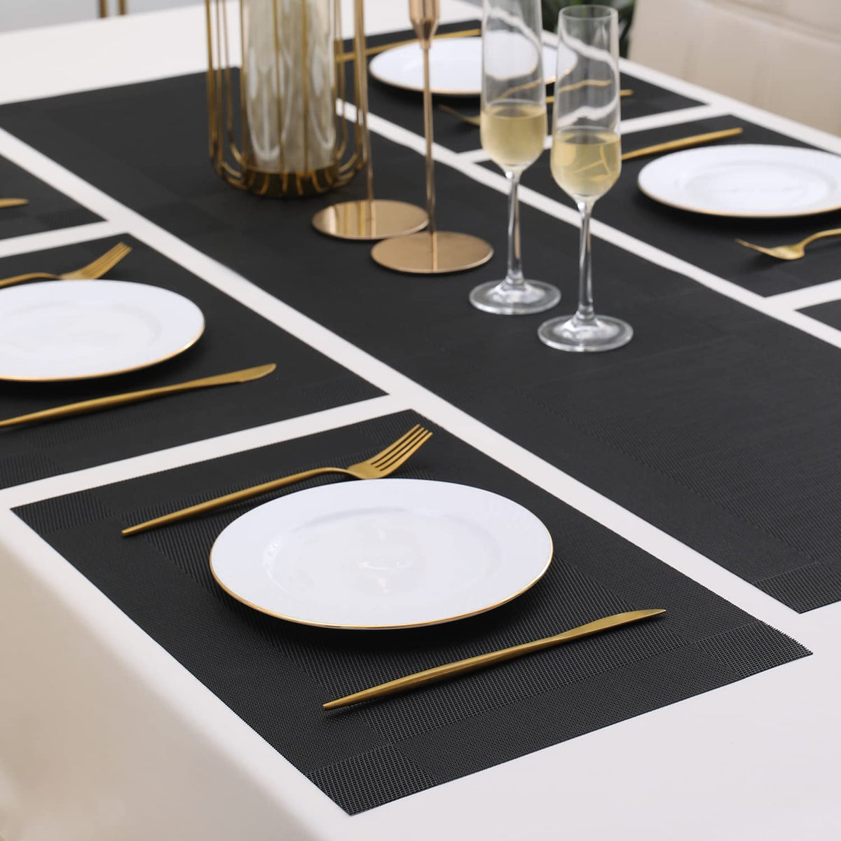 PVC Dining Table Mats, Black