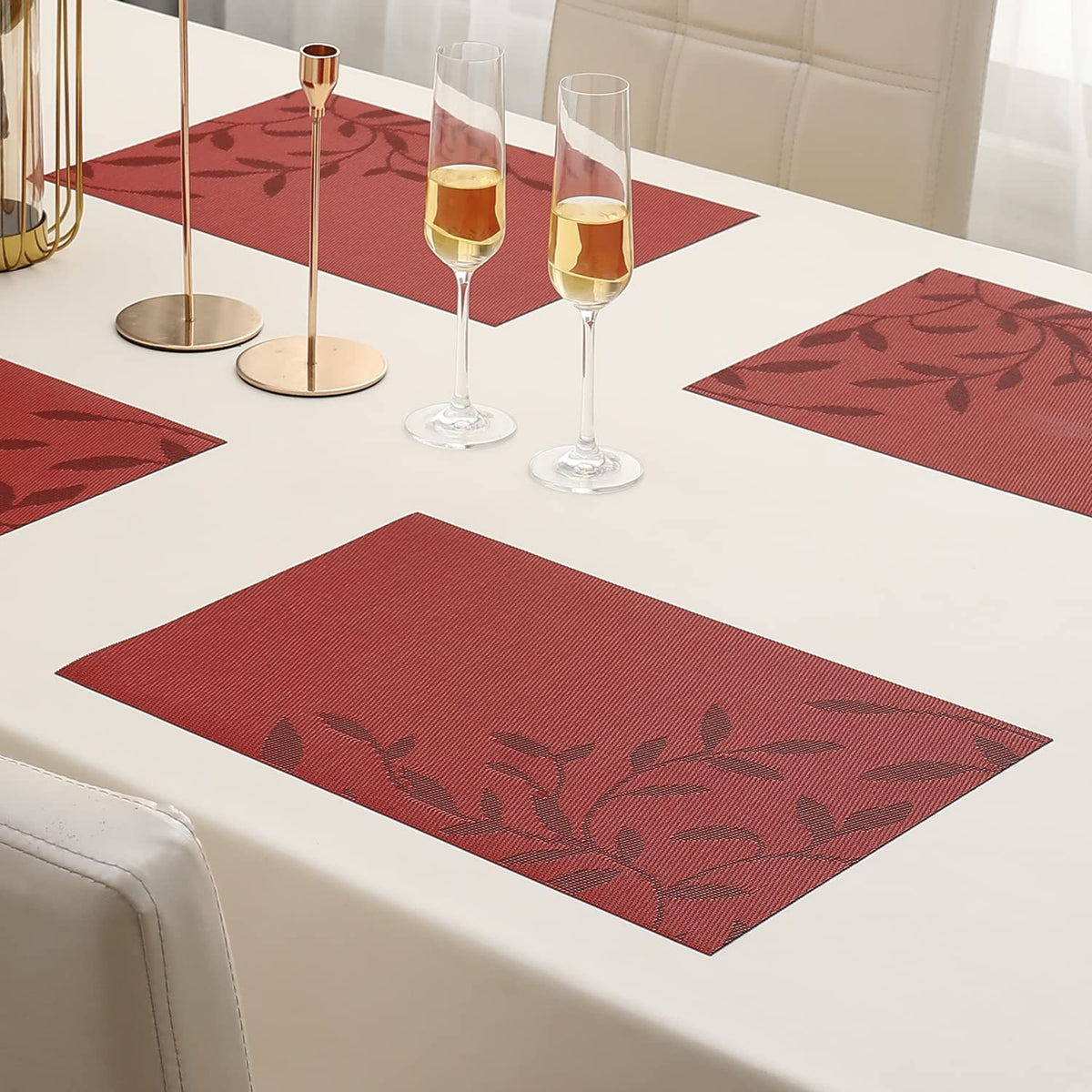 PVC Dining Table Mats, Red