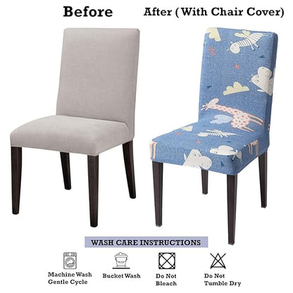 Dining chair covers – before and after with stretchable chair cover