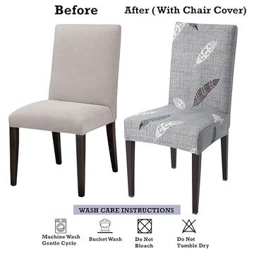 Dining chair covers – before and after with stretchable chair cover
