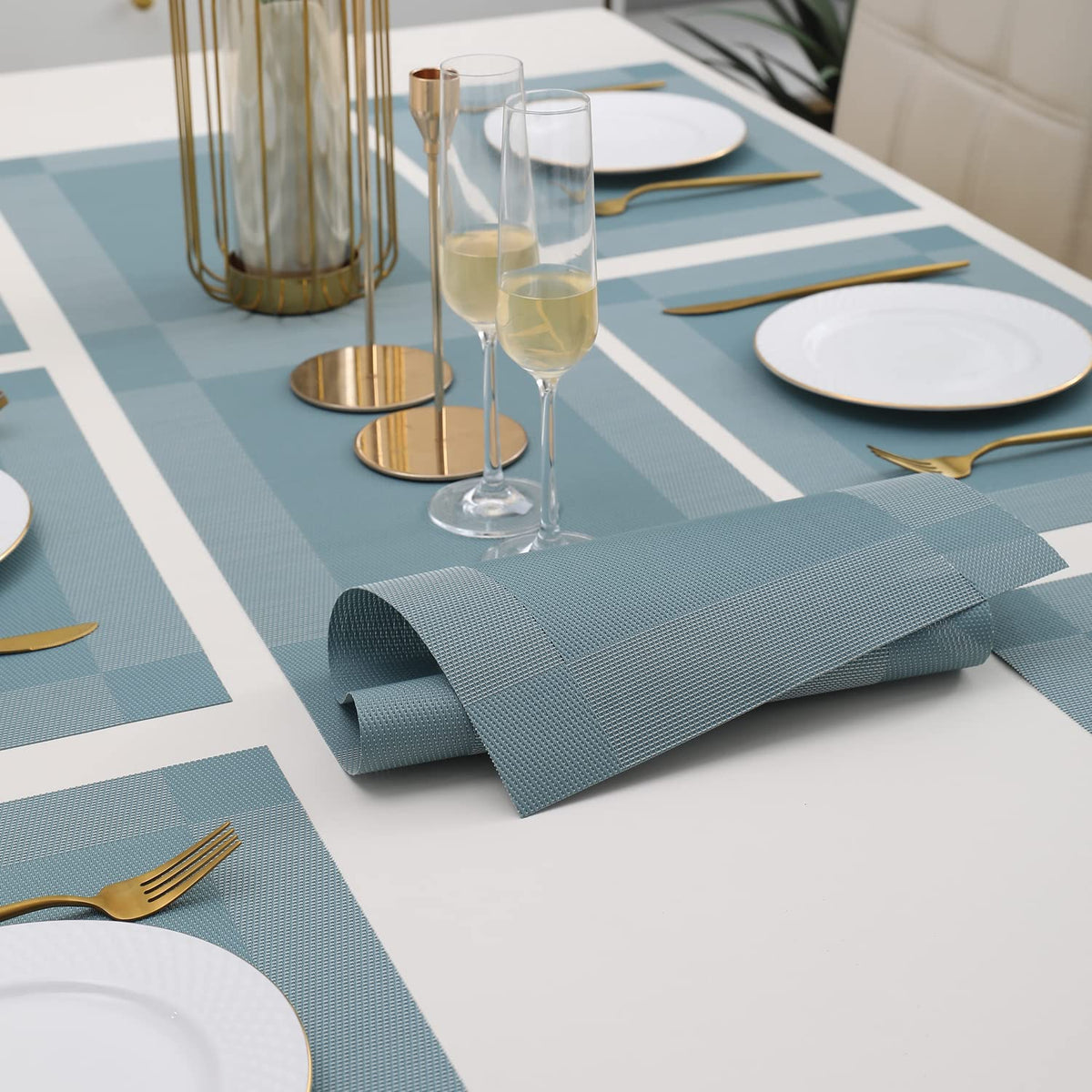 PVC Dining Table Mats, Blue