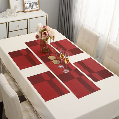 PVC Dining Table Mats, Ruby Red