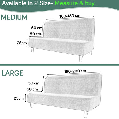 Luxurious Stretchable Spandex Jacquard Sofa-Cum-Bed Cover for Futon – Green