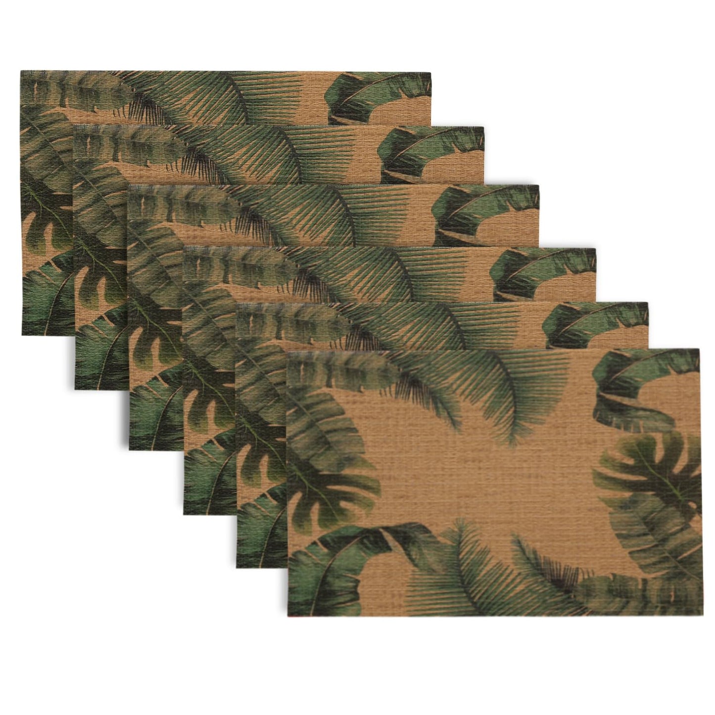 Botanical Tropic PVC Mats for Dining Table - Palm Leaves