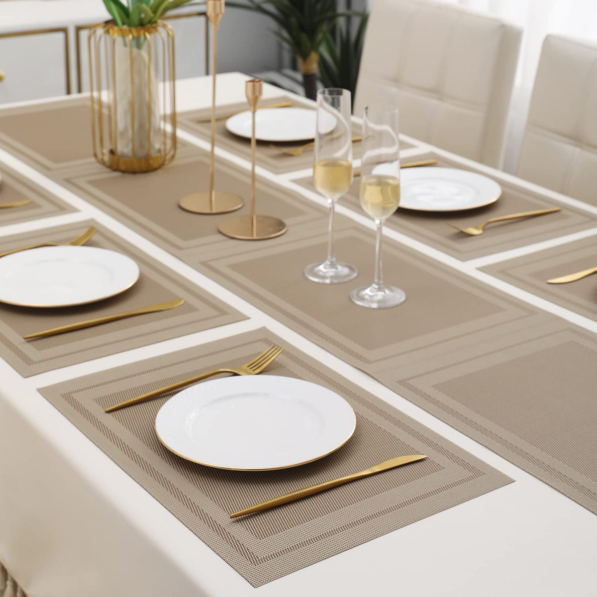 PVC Dining Table Mats, Beige
