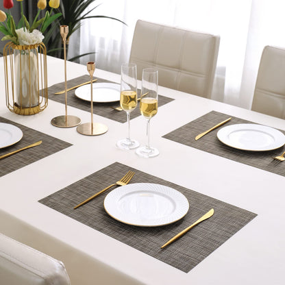 PVC Dining Table Mats, Ash Grey