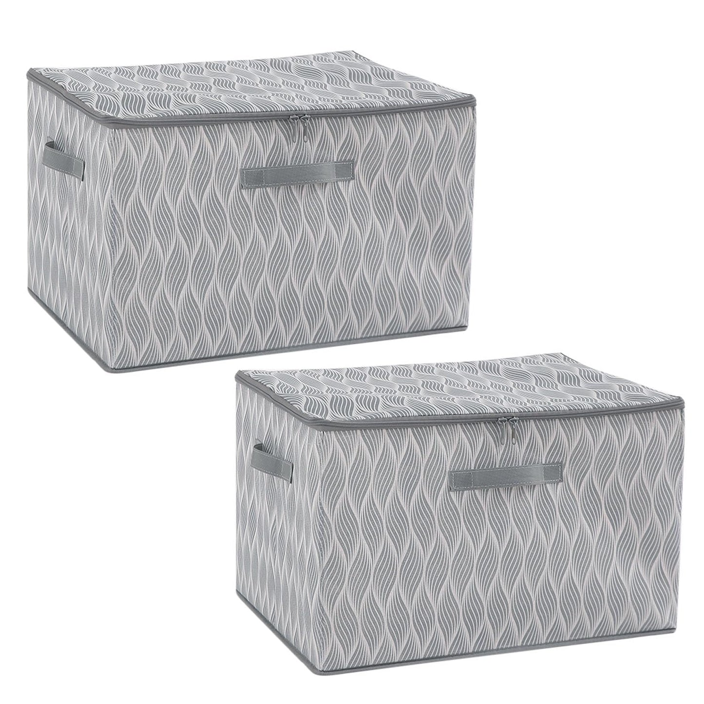 Foldable Clothes Organizer Box | Durable Non-Woven Storage with Zipper & Handle