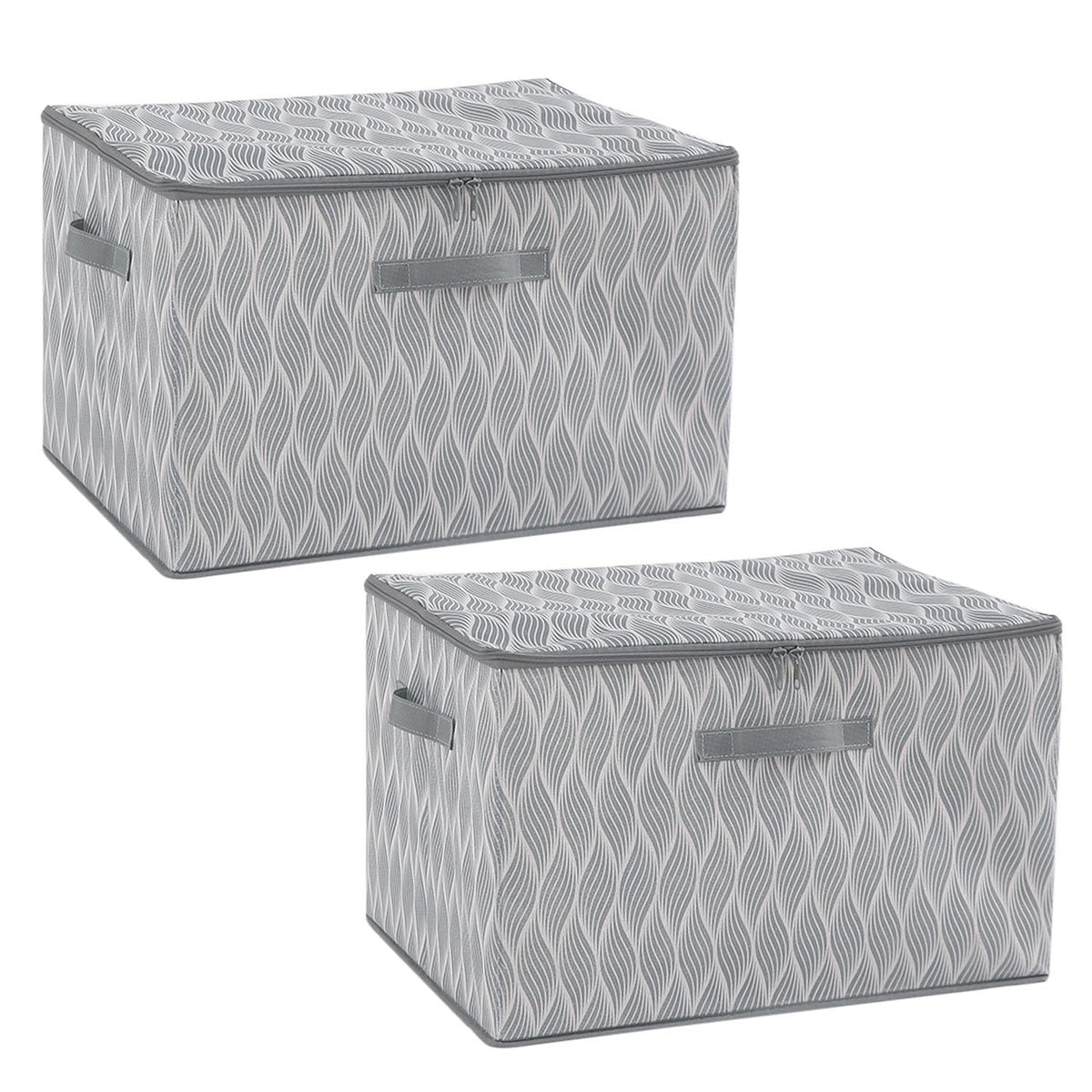 Foldable Clothes Organizer Box | Durable Non-Woven Storage with Zipper & Handle