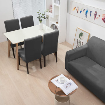 Dark Grey matching elastic velvet chair and sofa covers