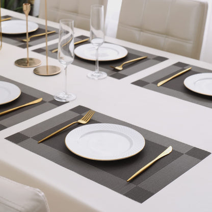 PVC Dining Table Mats, Dark Grey