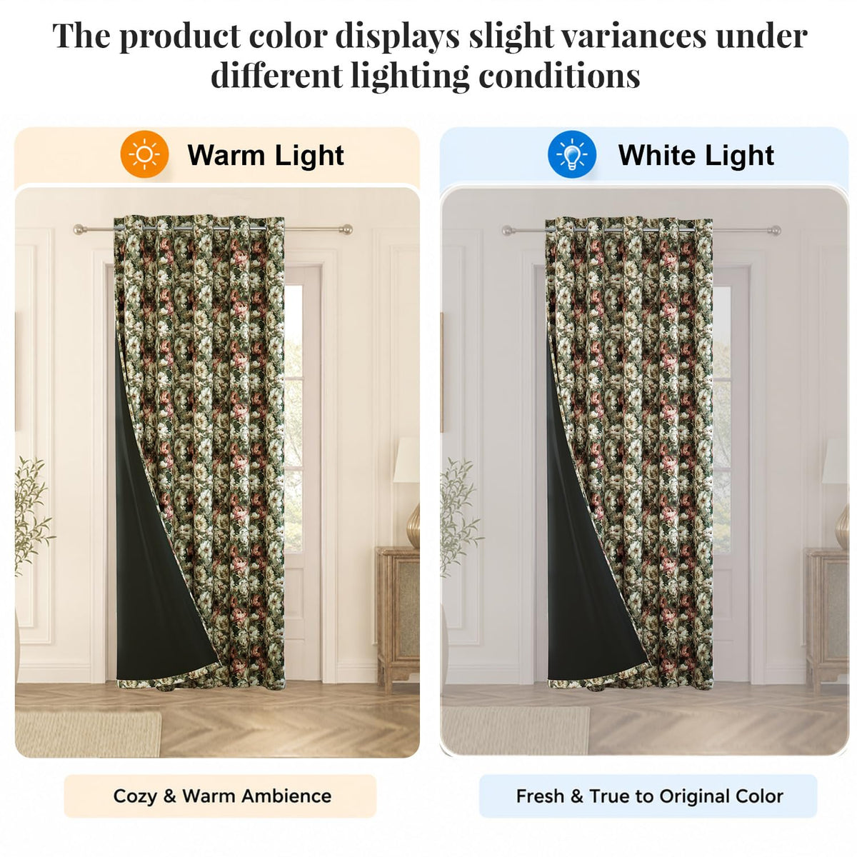 HOKIPO Shade Garden Curtains, 7 Feet Long - Vintage Bloom Sage Green - image 6