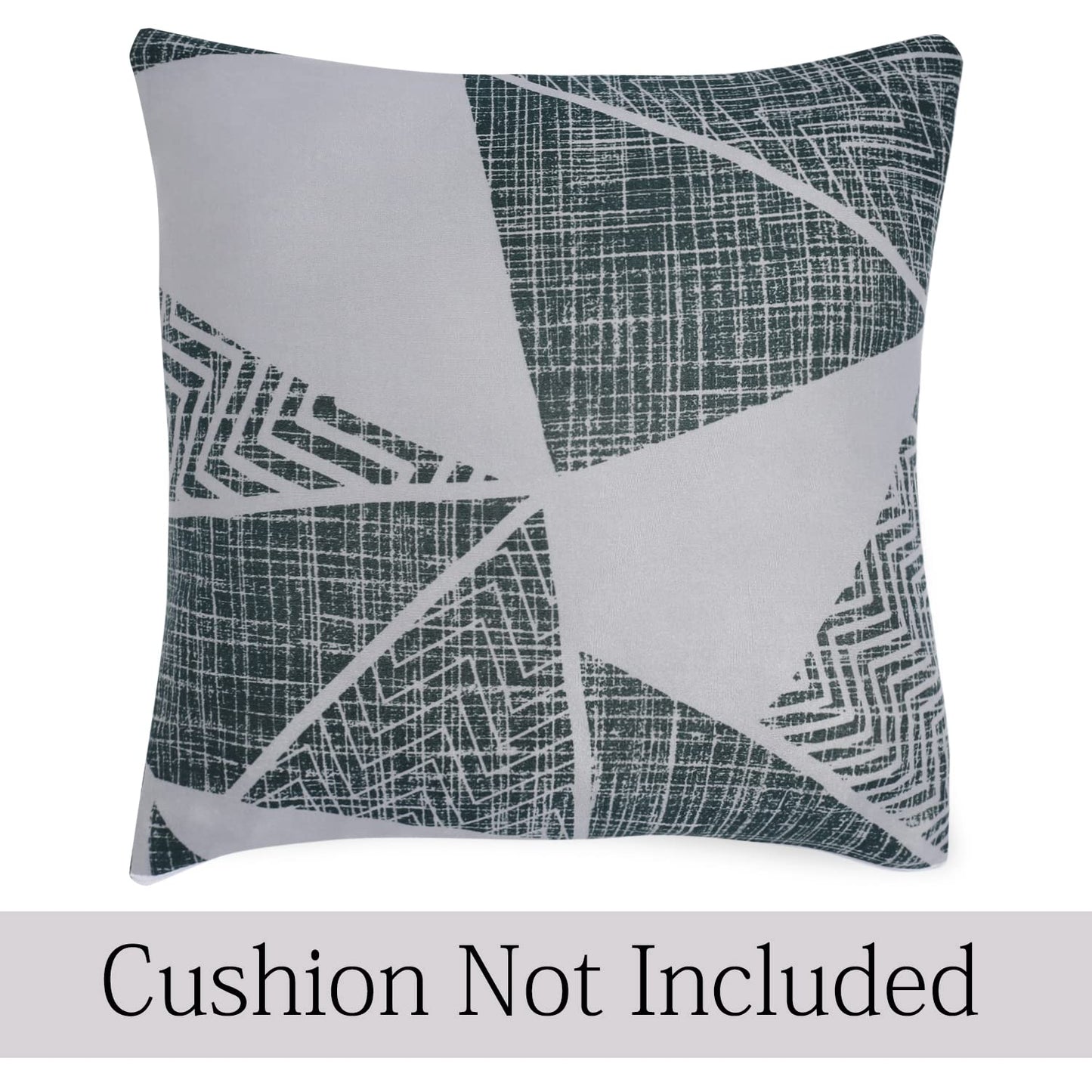 HOKIPO Stretchable Pack of 2 Cushion Cover 16x16 inch, Grey Geometric Abstract
