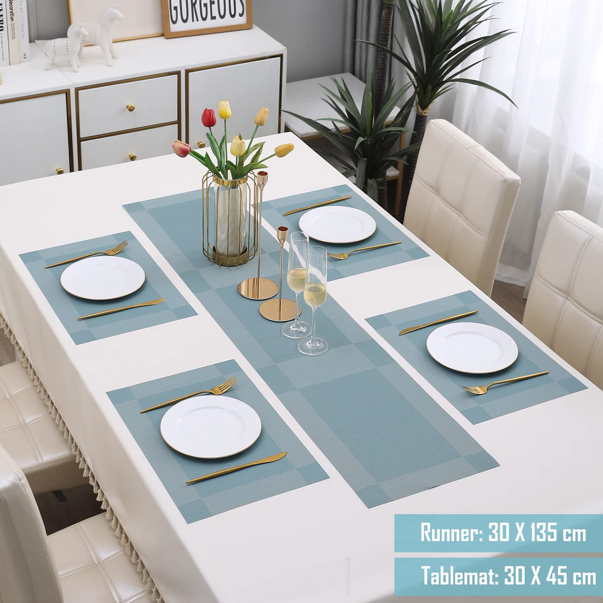 PVC Dining Table Mats, Blue