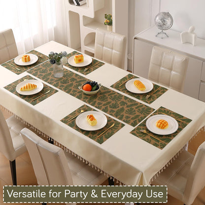 Botanical Tropic PVC Mats for Dining Table - Cana Lily Leaves