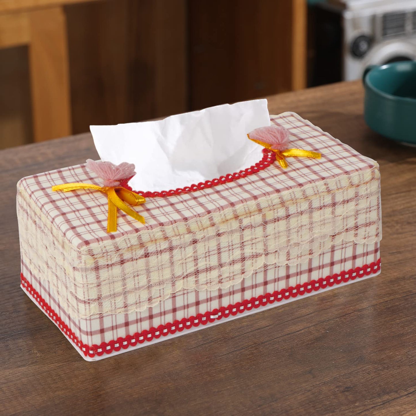 Plastic Tissue Box Holder, Red
