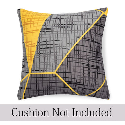 HOKIPO Stretchable Pack of 2 Cushion Cover 16x16,Abstract Grey