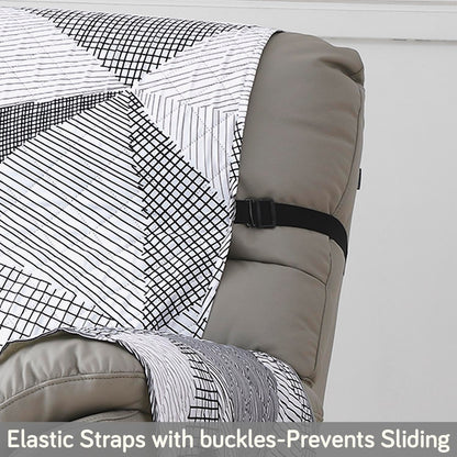 Quilted Recliner Water Repellent & Waterproof Cover for Small / Large - Snow White Black Geometry