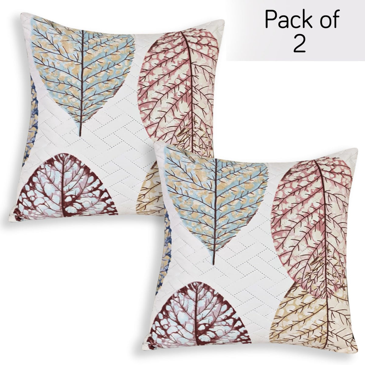 Quilted Sofa Cover with Pockets, Multicolor Linden Leaf