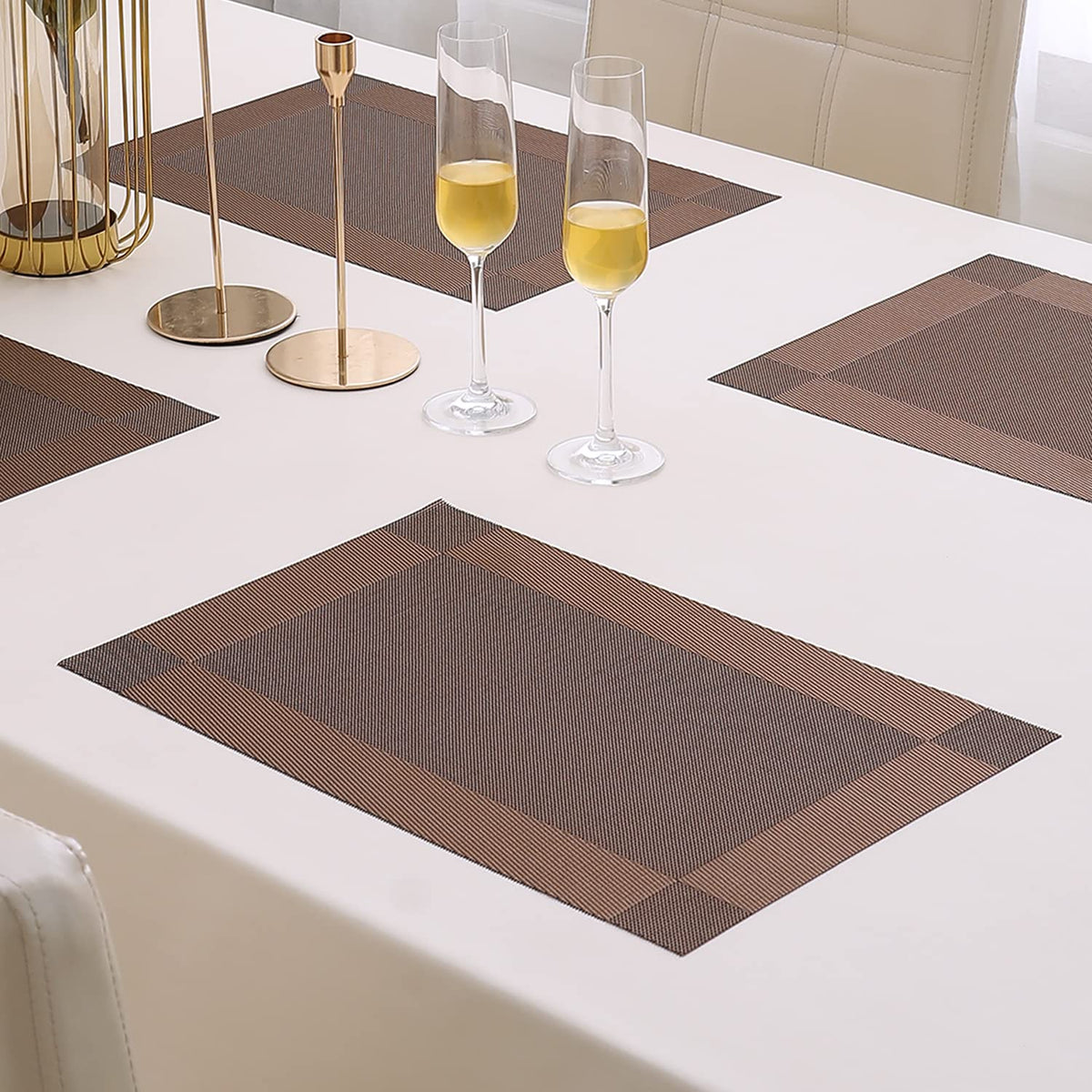 PVC Dining Table Mats, Dark Brown