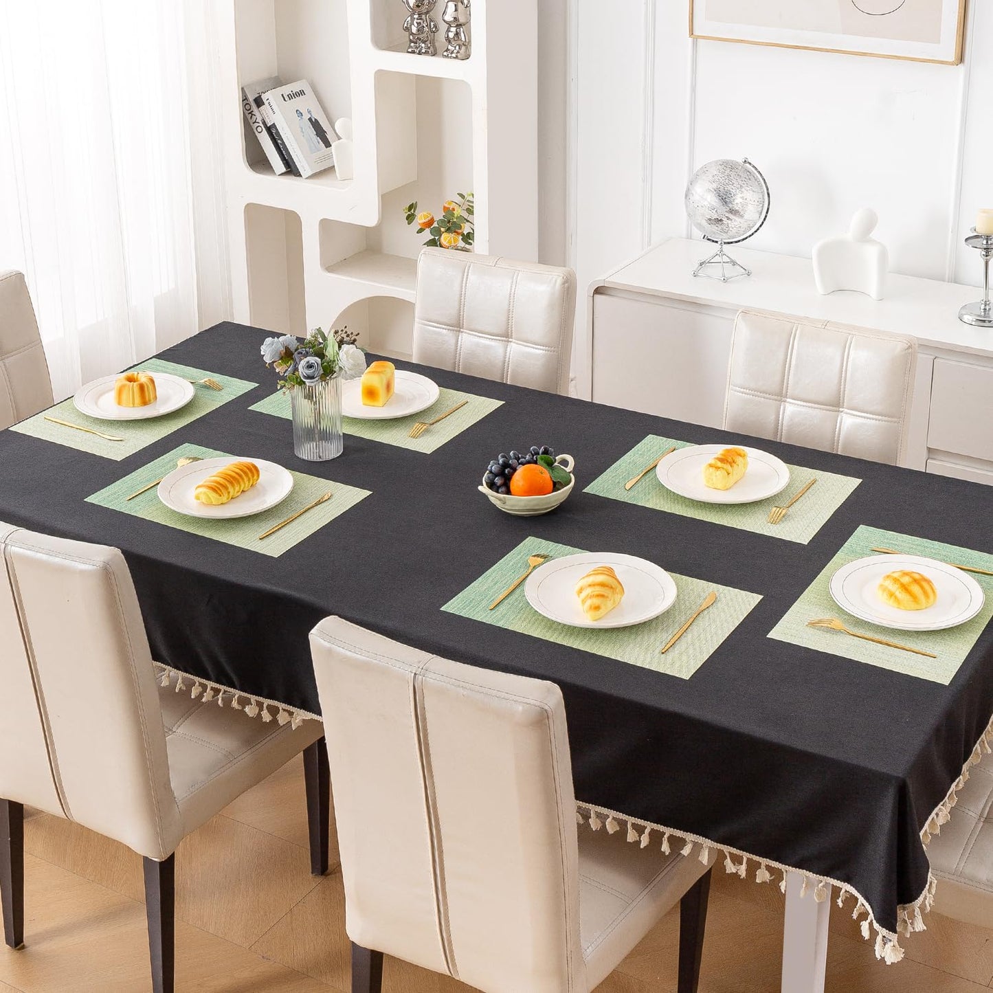 GradientHue PVC Mats for Dining Table - Meadow Mist