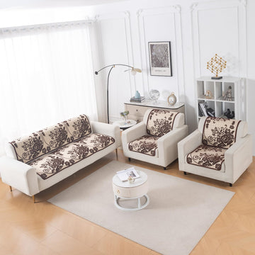 Woven Edit Chenille Jacquard Reversible 5-Seater Sofa Cover (3+1+1), Rustic Floral