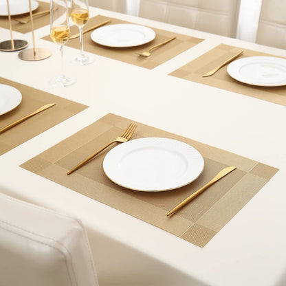PVC Dining Table Mats, Gold
