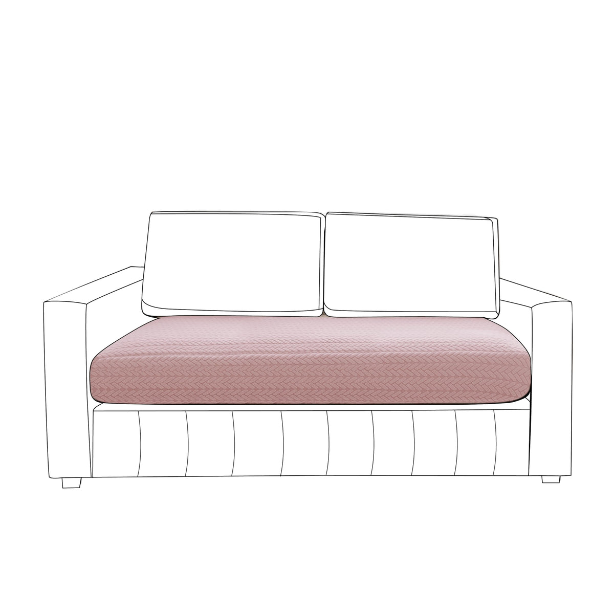 Stretchable Thick Jacquard Textured Seat Couch Cushion Cover for 1/2/3 Seaters, Pink