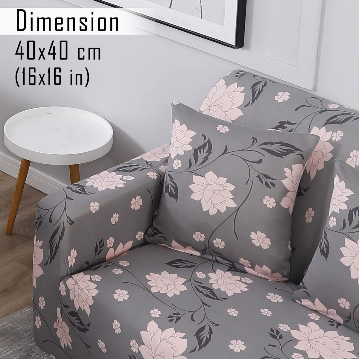 Grey Dahlia Printed zippered sofa pillow covers Set of 2