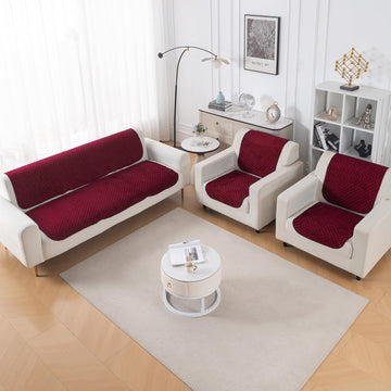 Quilt Classic 5-Seater Sofa Cover (3+1+1), Maroon