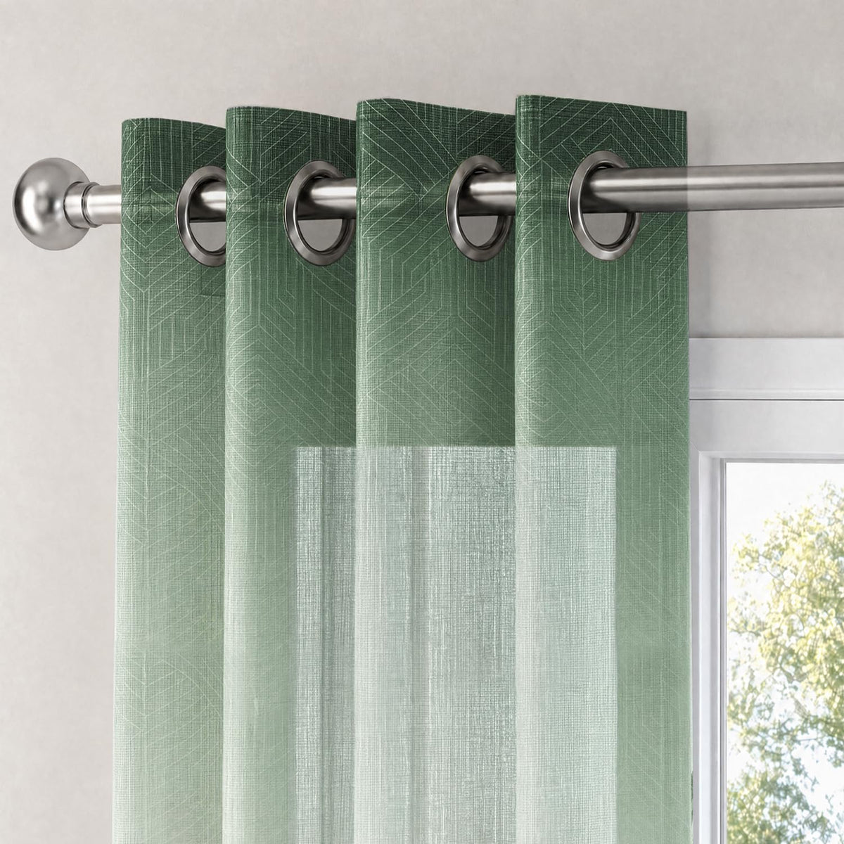 HOKIPO Petal Breeze Sheer Curtains, 7 Feet Long - Marigold Drift - image 6