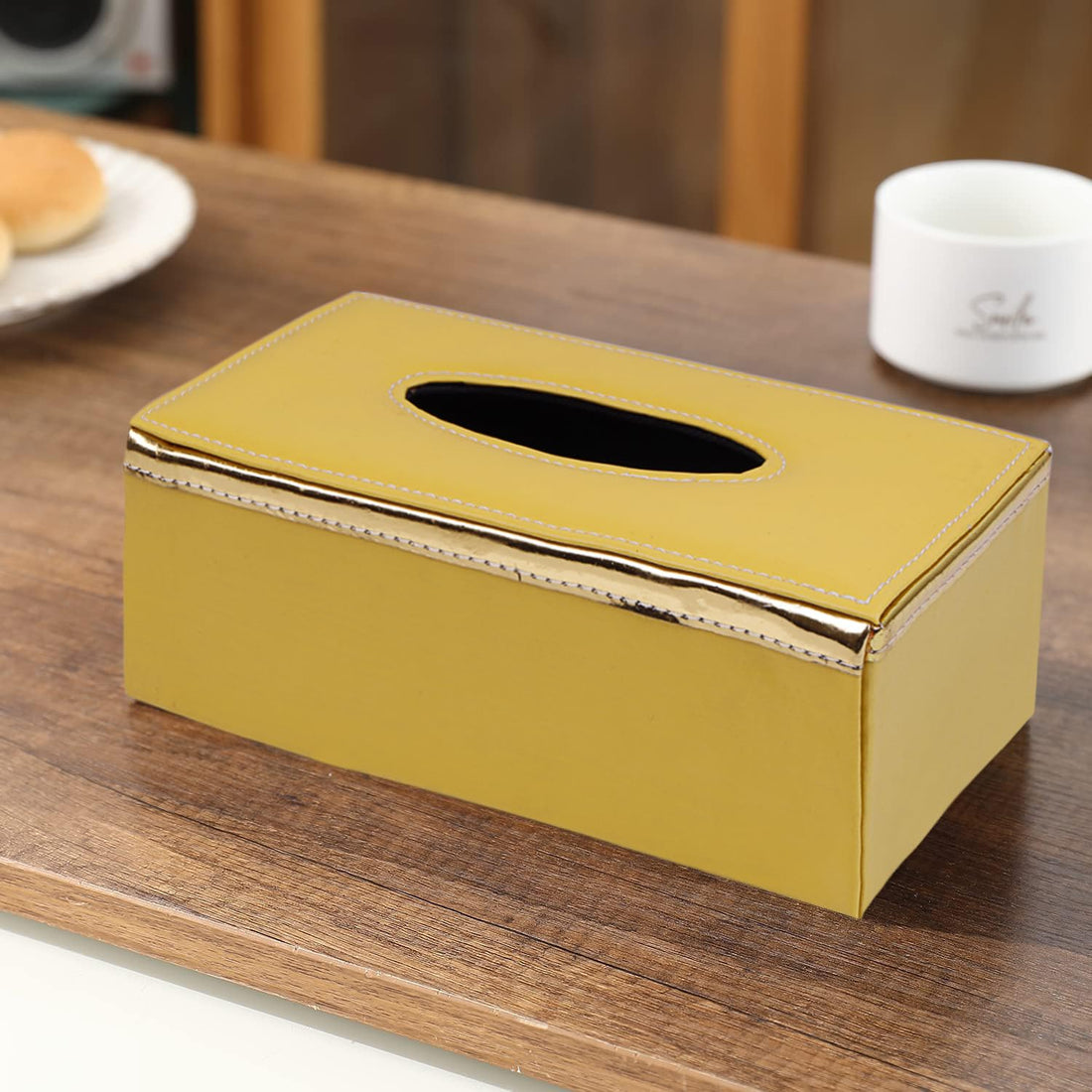 Buy Yellow Leatherite Tissue Holder | HOKIPO