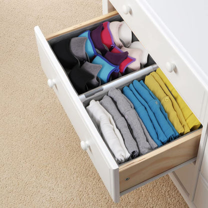 Non-Woven Undergarment Organizer Storage Box For Drawers Bra Panty Socks Tie Lingerie Wardrobe, 7 Grid*2 (Clothing, Grey)