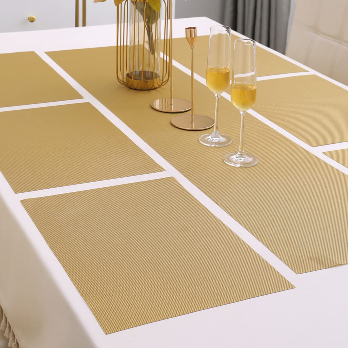 PVC Dining Table Mats, Golden