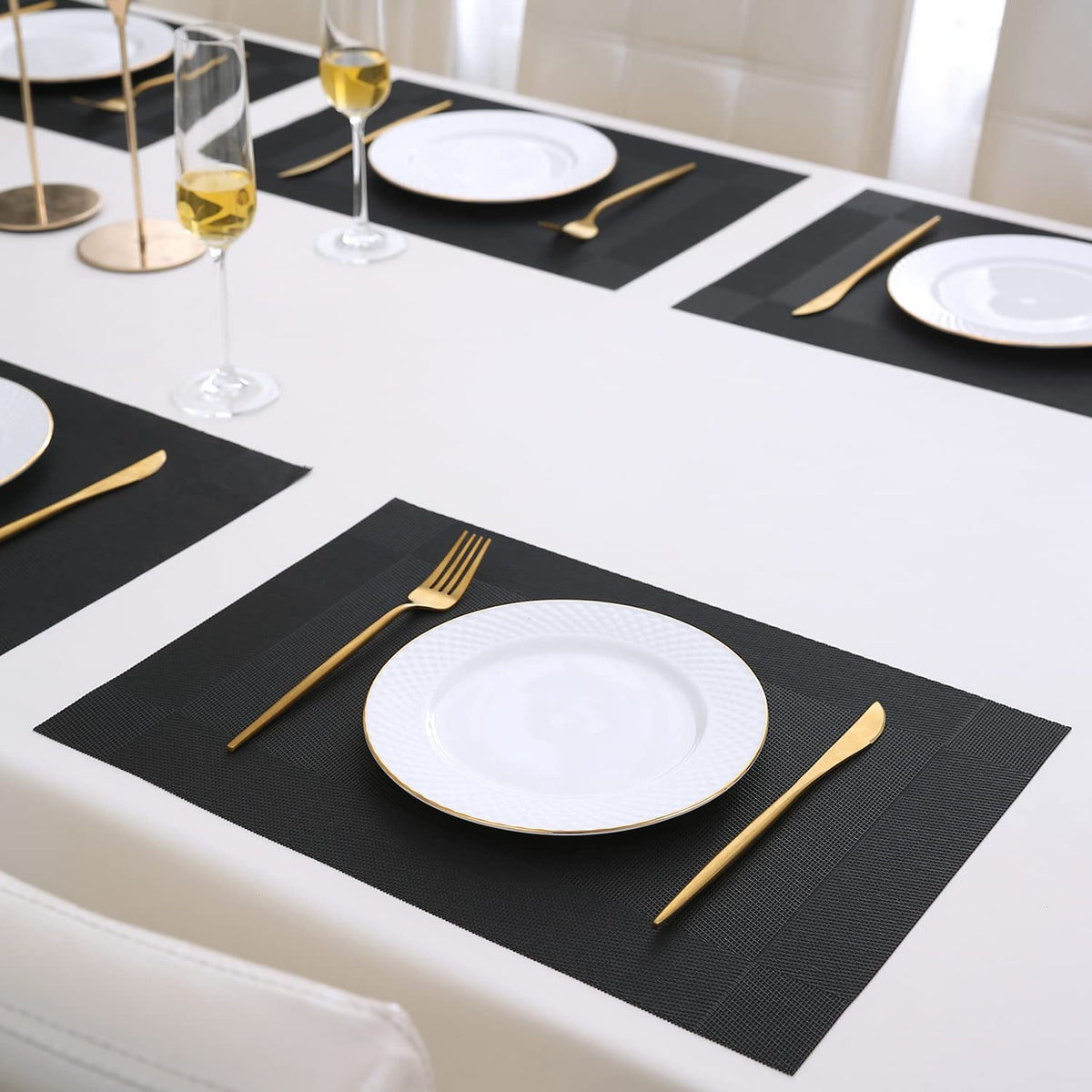 PVC Dining Table Mats, Black