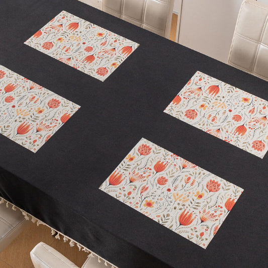 Artistic Flora PVC Washable Mats for Dining Table - Tulip Flora