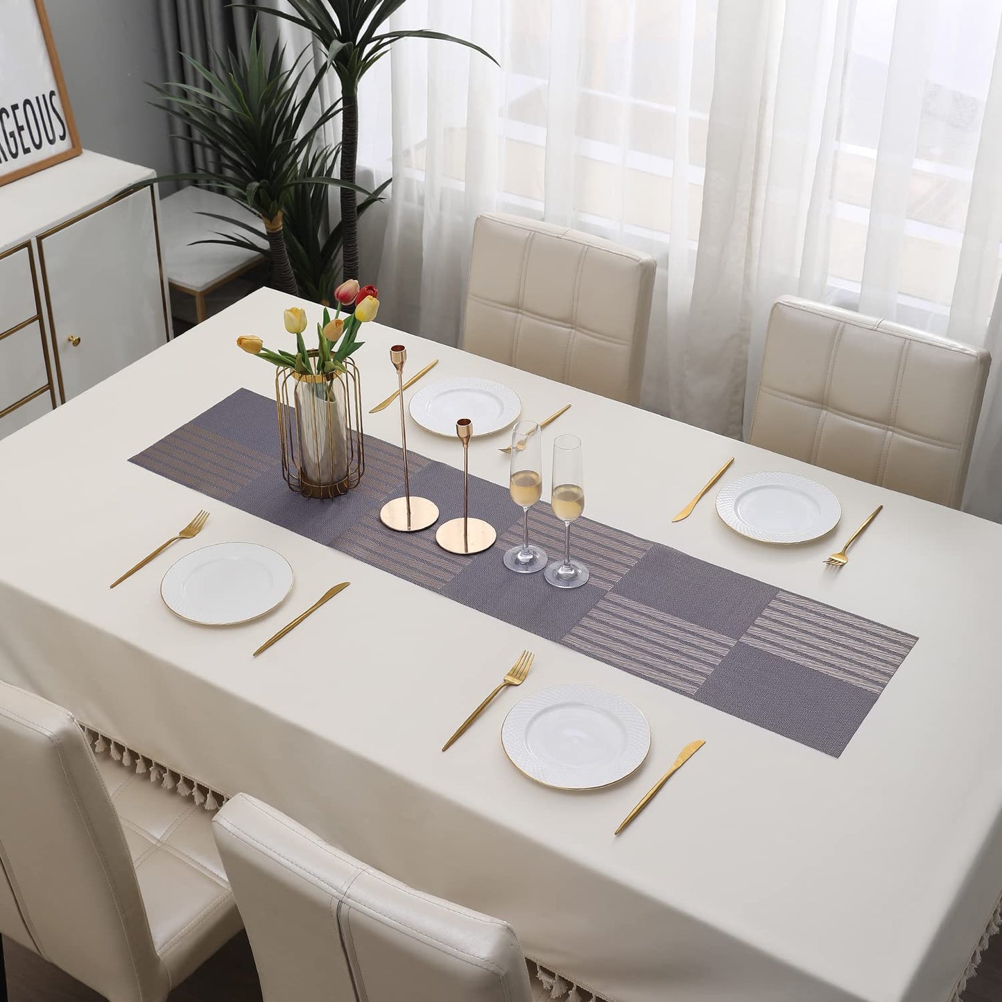 PVC Table Runner for Dinner and Coffee Table, Violet