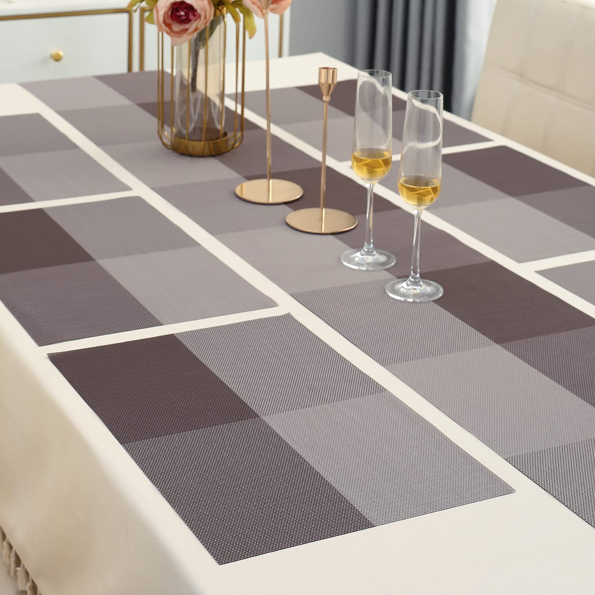 PVC Dining Table Mats, Brown