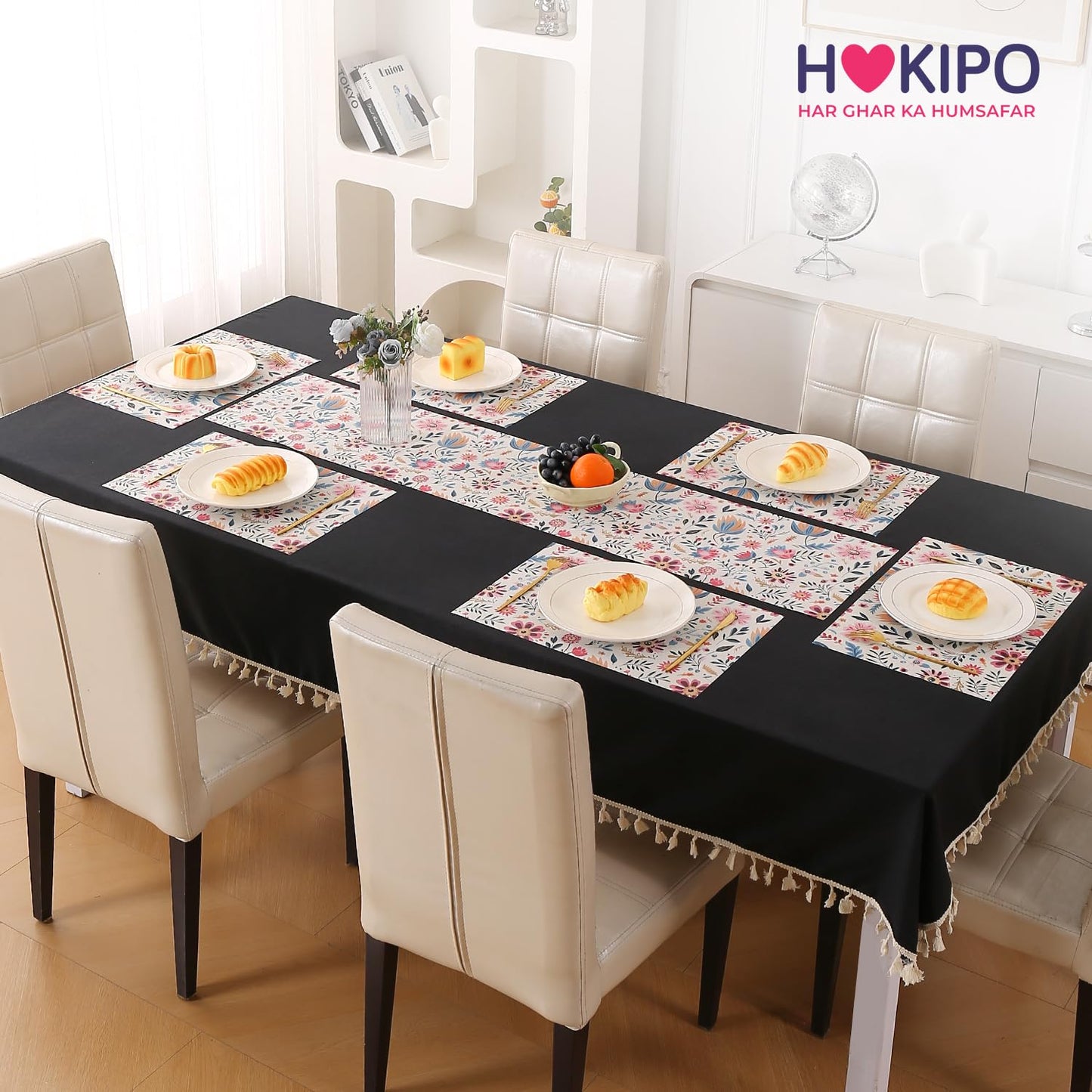 Artistic Flora PVC Washable Mats for Dining Table - Wild Daisies