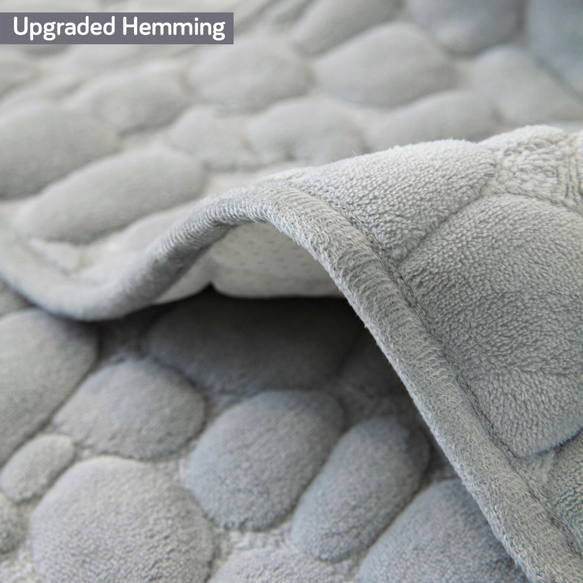 Premium Pebble Milk Velvet Anti Slip Sofa Mats, Moon Grey