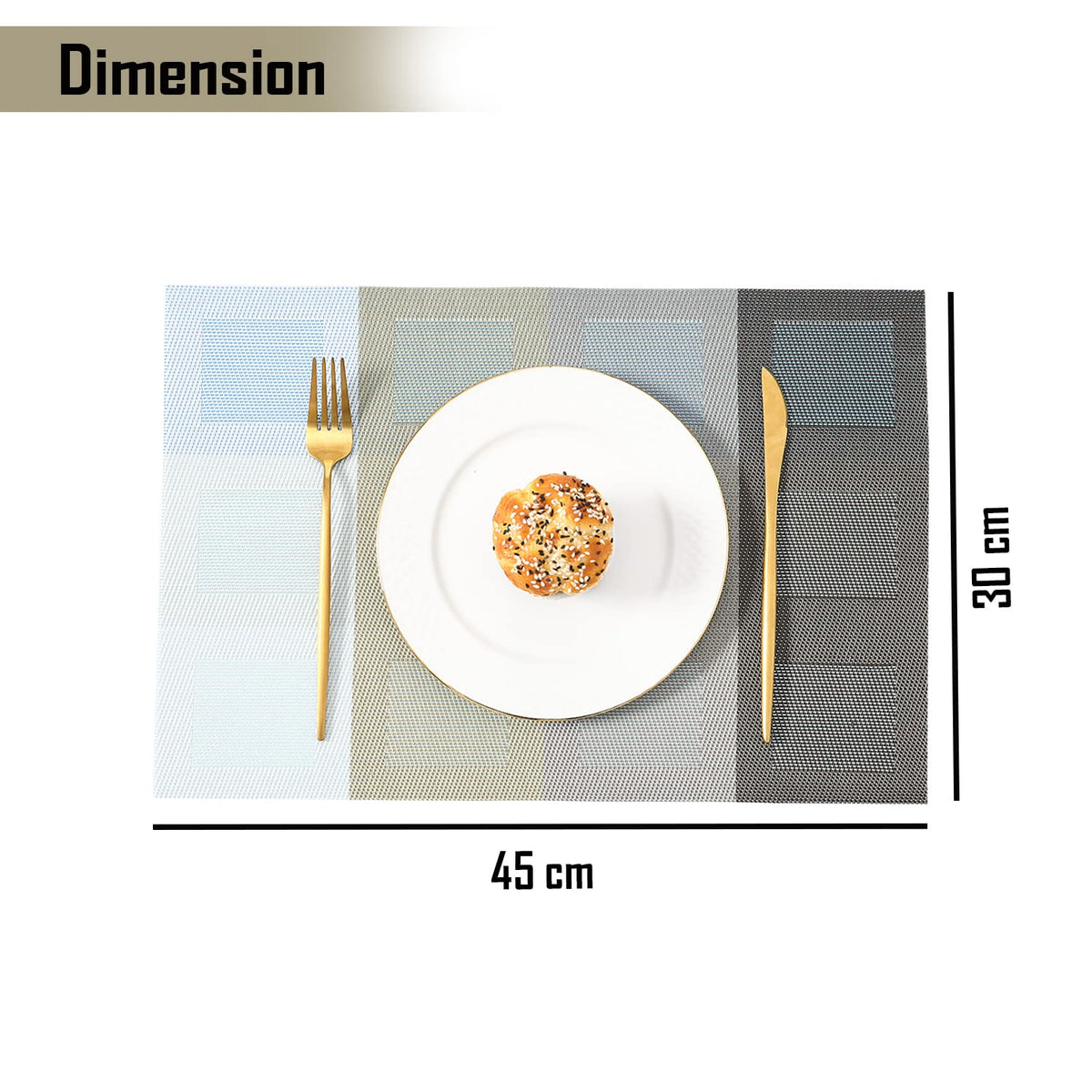 PVC Dining Table Mats, Gradient Blue