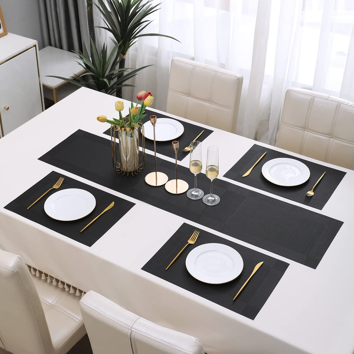 PVC Dining Table Mats, Black