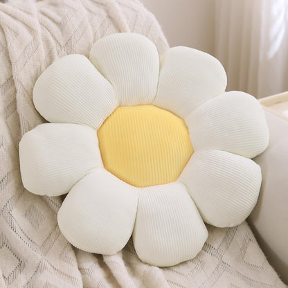 Luxury Flower Plush Decorative Pillow – Ultra-Soft Seating Cushion (42 cm, Swan White)
