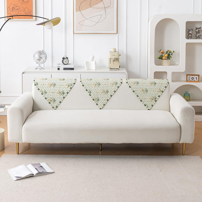 Printed Quilted Sofa Cover Mats, Light Green Ash Gypsy Flower