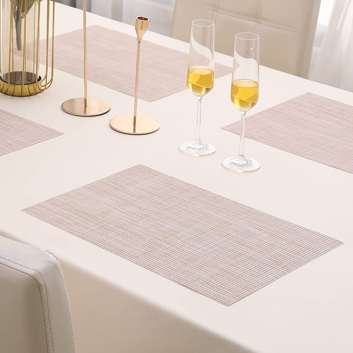 PVC Dining Table Mats, Beige