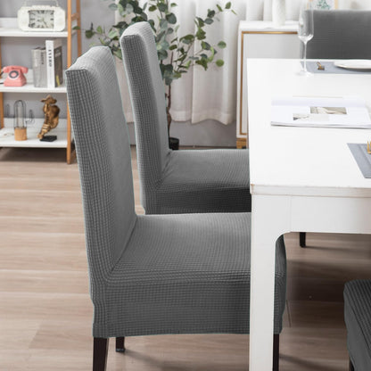 200 GSM Jacquard Set of 1/2/4/6 Dining Chair Cover, Light Grey